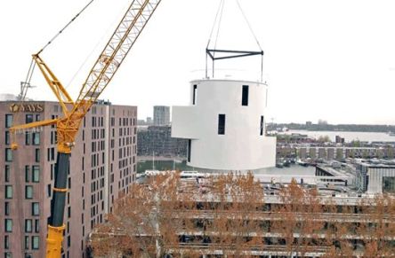 3 Silo houses placed on the roof of Harbour Club